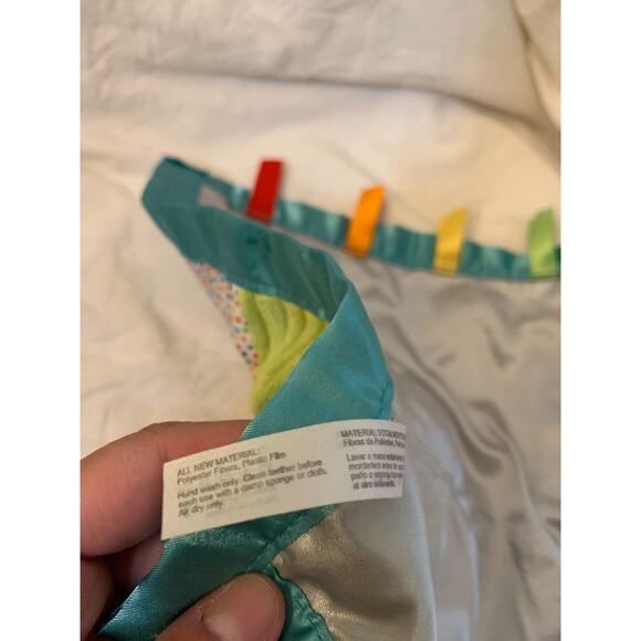 Infantino Patchwork Bunny Rabbit Crinkle Ears Security Teether Lovey Satin Back - Picture 8 of 8